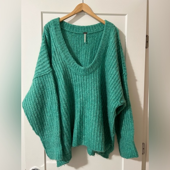 Free People Blue Bell V-Neck Sweater - Picture 6 of 8